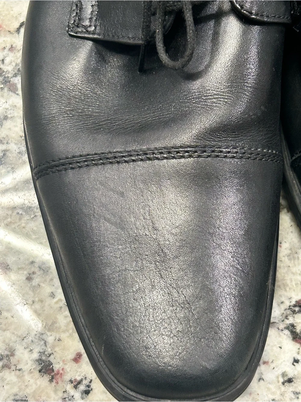 Clarks Tilden Cap Toe Oxford Men's Black Leather Lace-Up Dress Shoes 14M